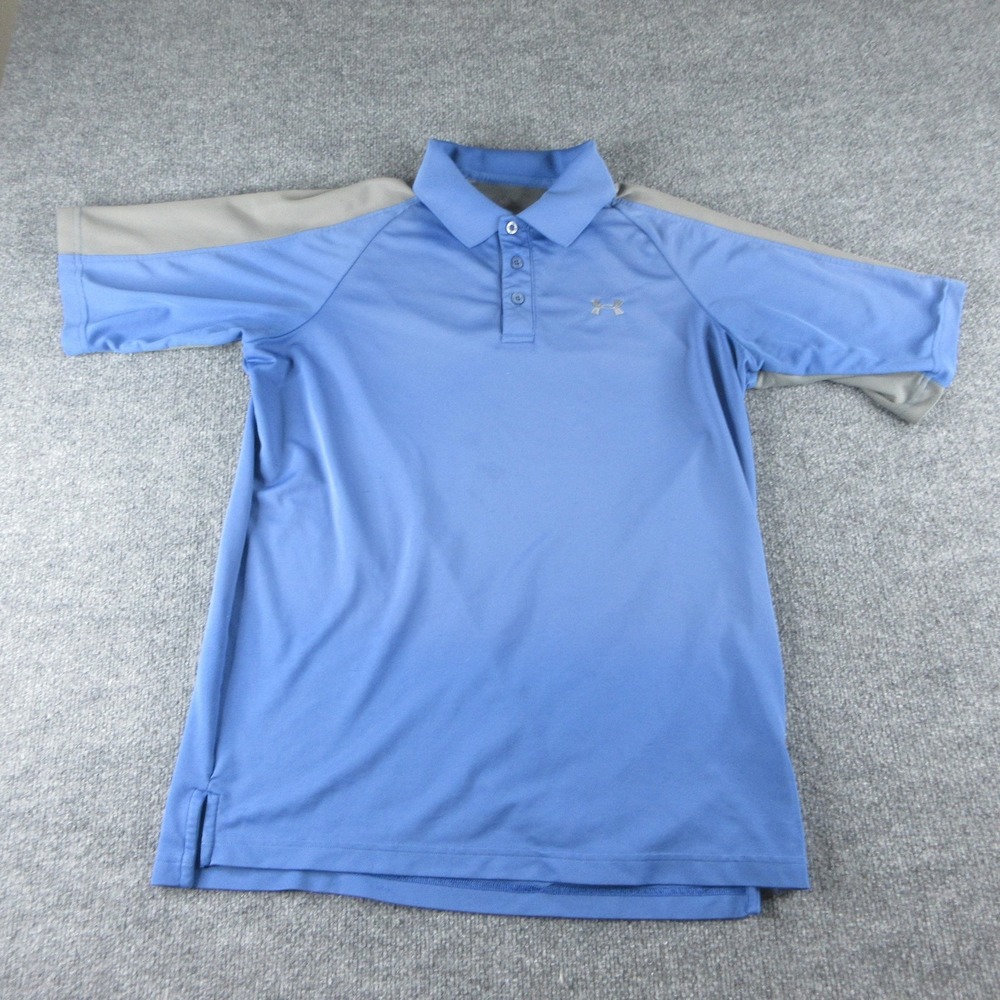 Under Armour Polo Shirt‎ Mens Medium Blue Short Sleeve Golf Performance Stretch